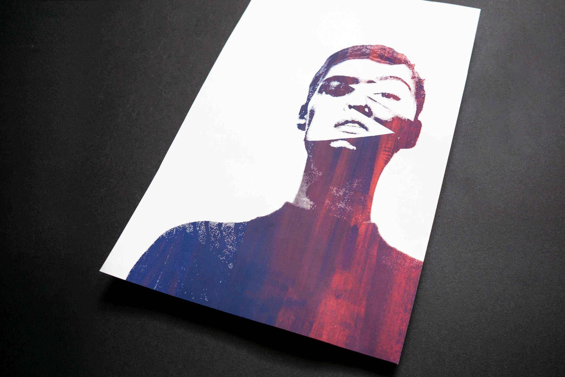 Modernes Siebdruck Poster mit Farbverlauf VLADA auf Naturpapier von jeff