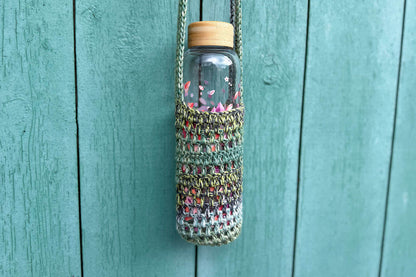 Gehäkelte Flaschentasche zum Umhängen CHRISTA